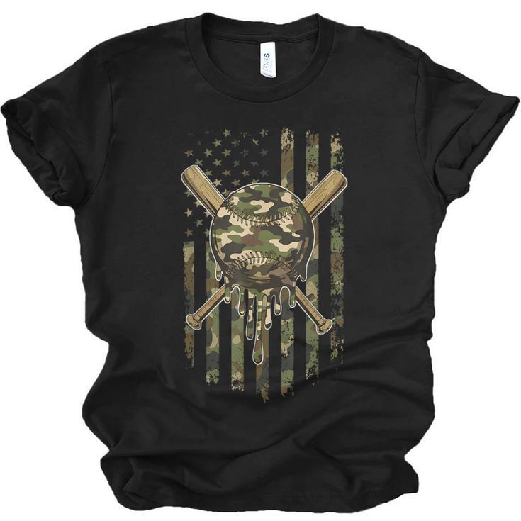 Ice Cream Baseball Drip For Boys Camo USA Flag Camouflage Unisex Jersey T-Shirt