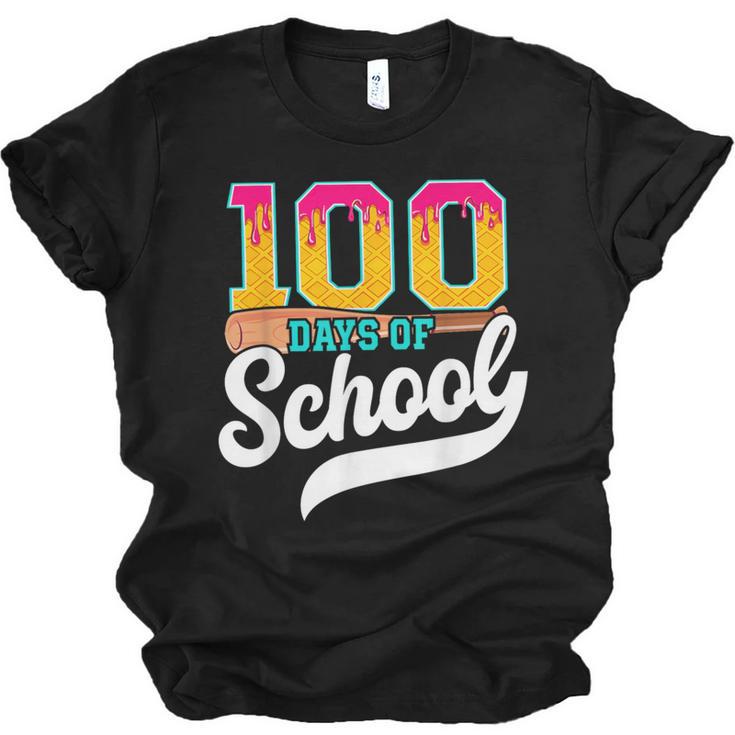 Ice Cream Drip 100 Days Of School Baseball Boys 100th Day Unisex Jersey T-Shirt