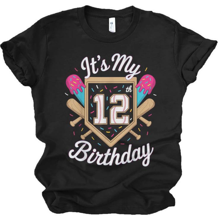 It's My 12th Birthday Baseball Fan Celebration Unisex Jersey T-Shirt