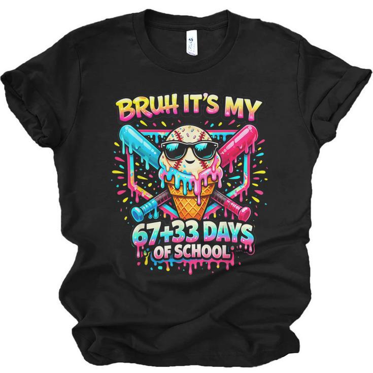 It's My 6733 Days Of School Baseball Ice Cream Dripping Unisex Jersey T-Shirt