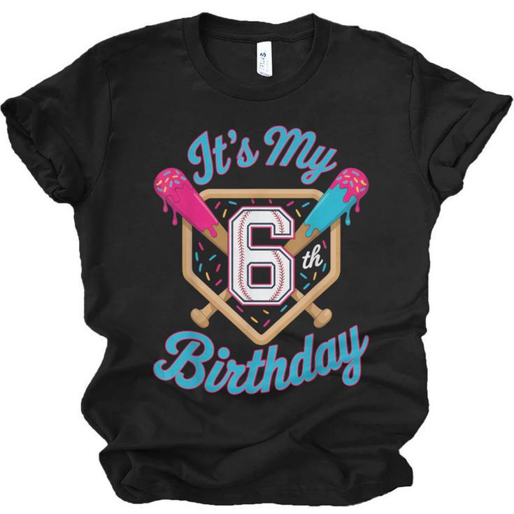 It's My 6th Birthday Baseball Fan Fun Party Celebration Unisex Jersey T-Shirt