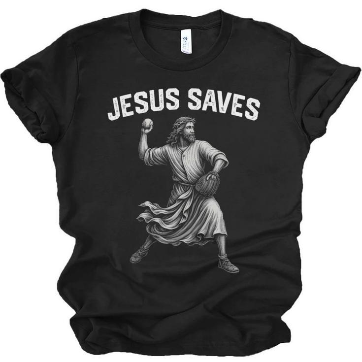 Jesus Saves Shirt Religious Christian Faith Baseball Unisex Jersey T-Shirt