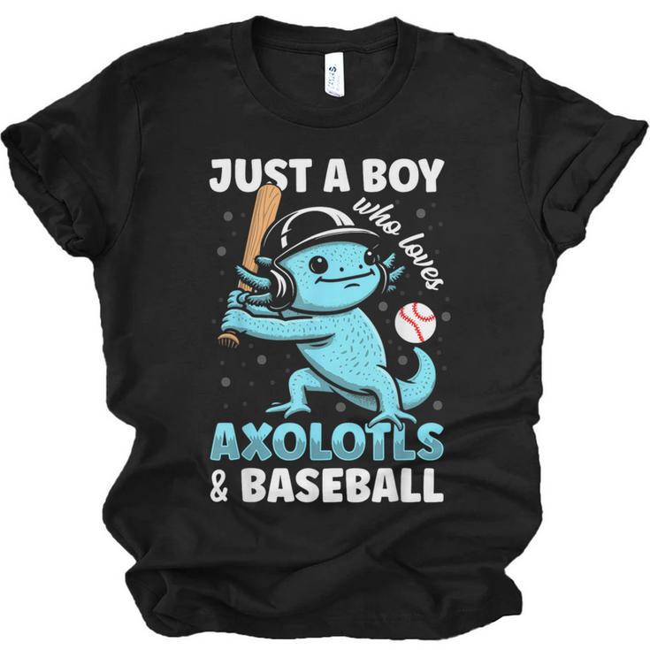 Just A Boy Who Loves Axolotls & Baseball Unisex Jersey T-Shirt