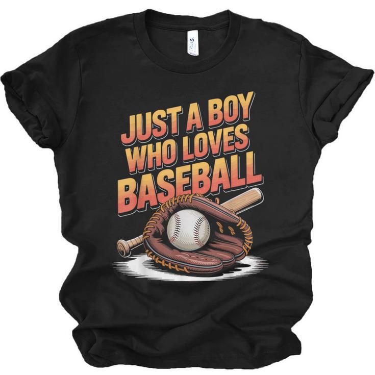 Just A Boy Who Loves Baseball Player Kids Unisex Jersey T-Shirt