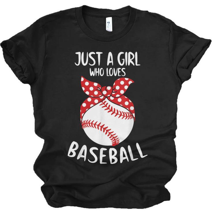 Just A Girl Who Loves Baseball Cute Retro Baseball Lover Unisex Jersey T-Shirt