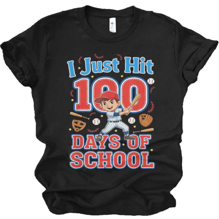 I Just Hit 100 Days Of School Baseball 100th Day Boys Kids Unisex Jersey T-Shirt