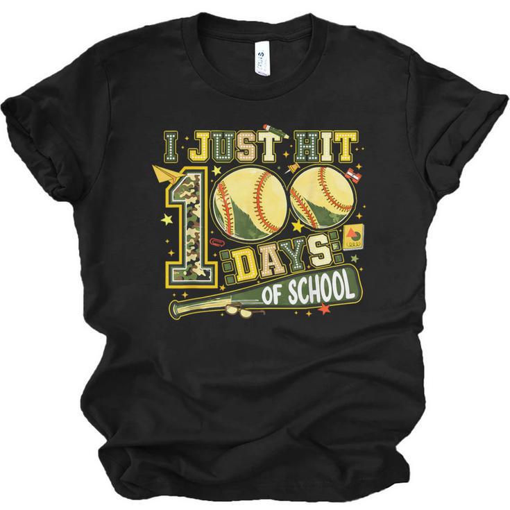 I Just Hit 100 Days Of School Baseball Teacher Boy Girl Kid Unisex Jersey T-Shirt