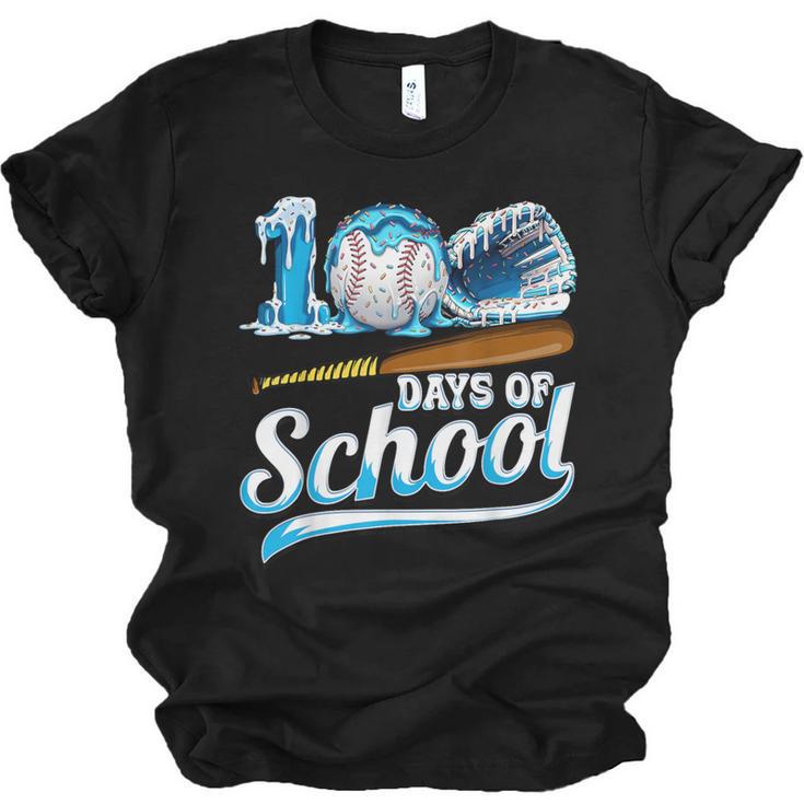Kid 100 Days Of School Drip Baseball Ice Cream 100th Day Boy Unisex Jersey T-Shirt