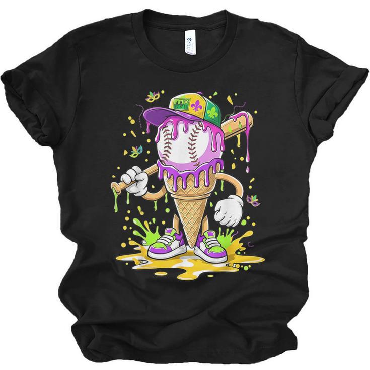 Kids Baseball Drip Ice Cream Apparel Kids Boys Mardi Gras Unisex Jersey T-Shirt
