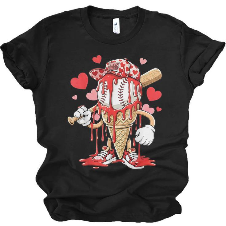 Kids Baseball Drip Ice Cream Apparel Kids Boys Valentine Unisex Jersey T-Shirt