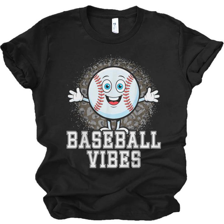 Leopard Baseball Vibes Game Day Softball Life Mom Unisex Jersey T-Shirt