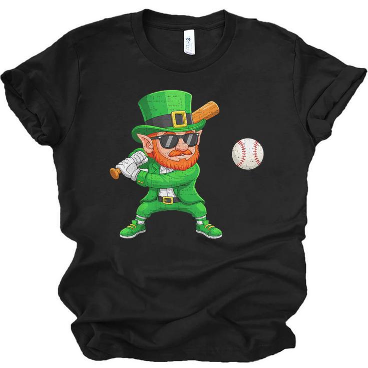 Leprechaun Playing Baseball St Patricks Day Sport Boys Unisex Jersey T-Shirt