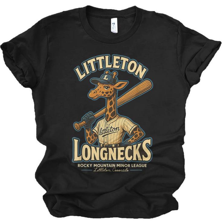 Littleton Longnecks Retro Minor League Baseball Unisex Jersey T-Shirt