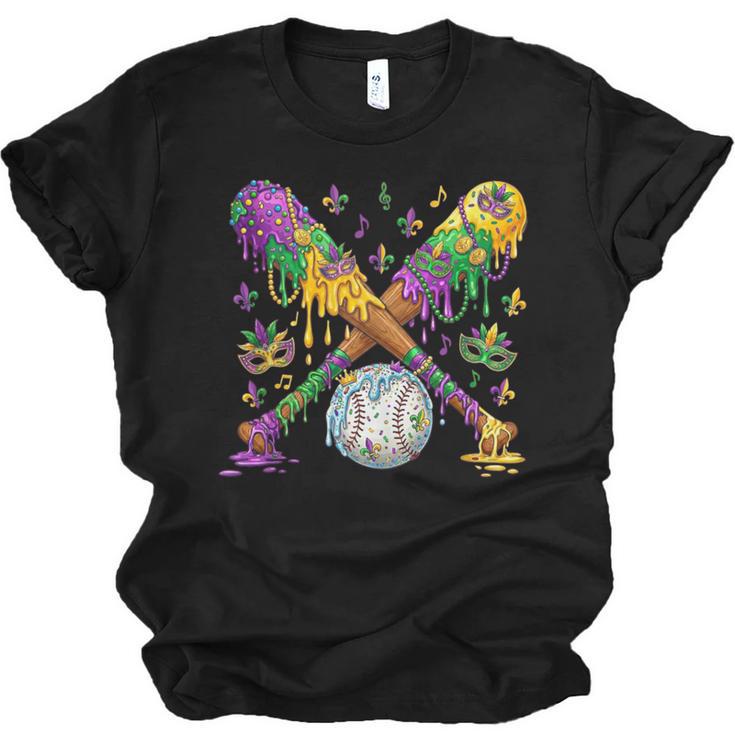 Mardi Gras Baseball Drip Shirt Cool Dripping Baseball Drip Unisex Jersey T-Shirt