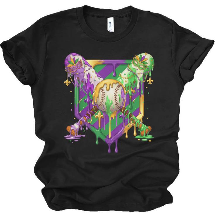 Mardi Gras Ice Cream Drip Baseball Sports For Men Women Kids Unisex Jersey T-Shirt