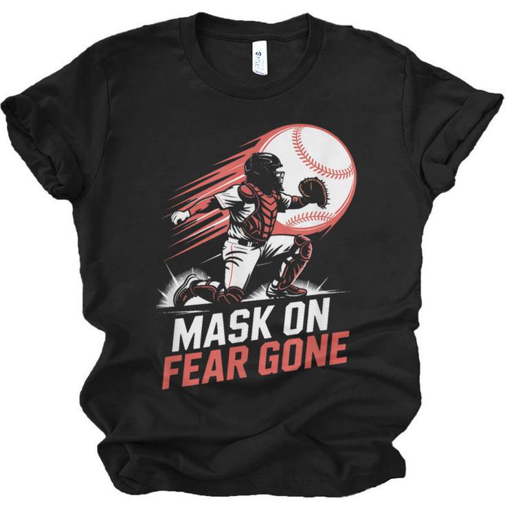 Mask On Fear Gone Baseball Catcher Softball Unisex Jersey T-Shirt