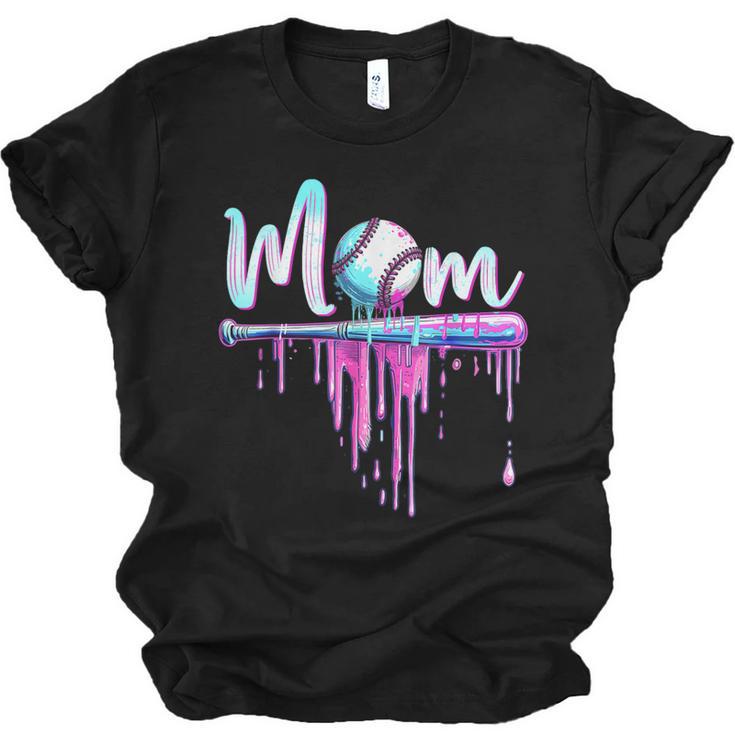 Mom Baseball Ice Cream Drip Birthday Boy Family Unisex Jersey T-Shirt