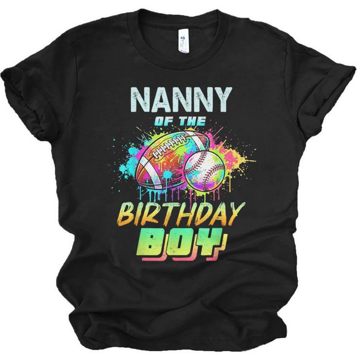 Nanny Of The Birthday Boy Baseball Football Colorful Unisex Jersey T-Shirt