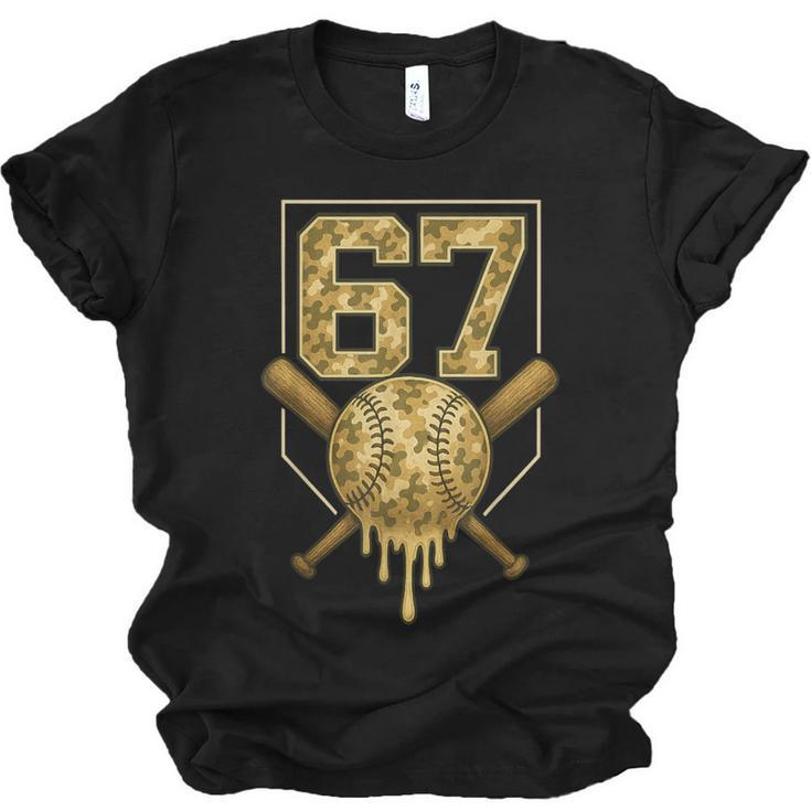 Number 67 Baseball Drip Camo Six Seven Meme Boys Kids Unisex Jersey T-Shirt