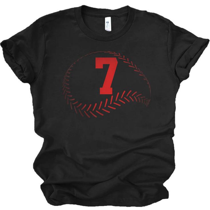 Number 7 Years Baseball 7TH Birthday Unisex Jersey T-Shirt