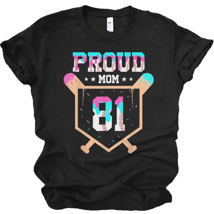 Proud Mom Baseball Player Number 81 Ice Cream Drip Unisex Jersey T-Shirt