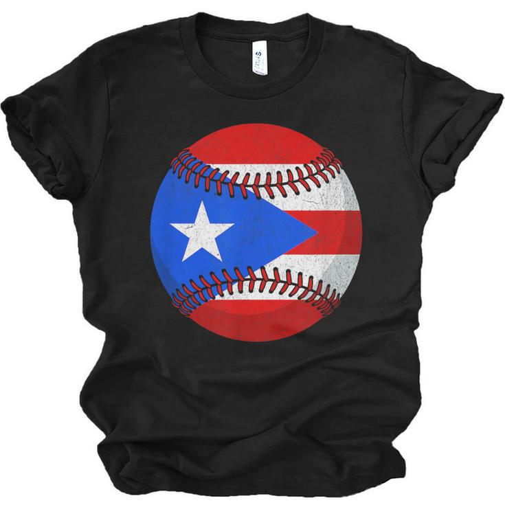 Puerto Rico Baseball Flag Boricua Beisbol Fan Gear Unisex Jersey T-Shirt