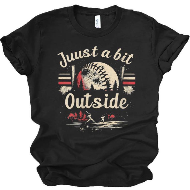 Retro Quote Just a Bit Outside Baseball Vintage Unisex Jersey T-Shirt
