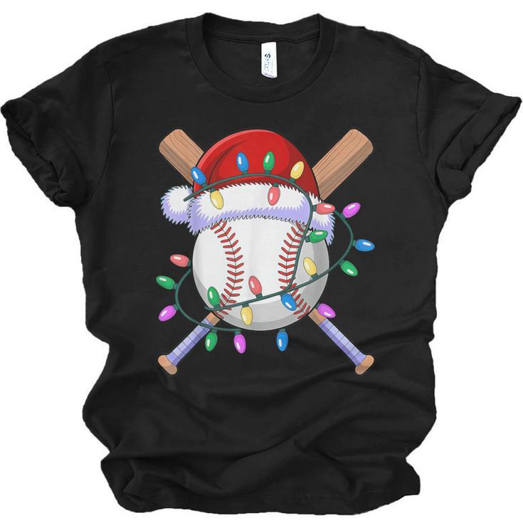 Santa Sports Christmas Baseball Player Unisex Jersey T-Shirt