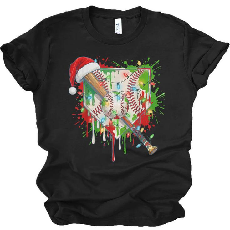 Santa Sports Ice Baseball Christmas Xmas Pajama Kid Men Boys Unisex Jersey T-Shirt