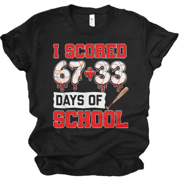 I Scored 6733 100th Days Of School Baseball Six Seven Meme Unisex Jersey T-Shirt