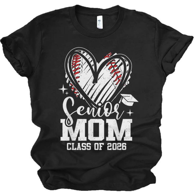 Senior Mom Class Of 2026 Baseball Graduation Heart Unisex Jersey T-Shirt