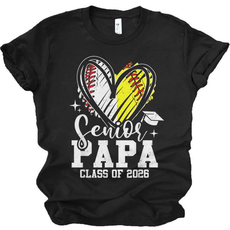 Senior Papa Class Of 2026 Baseball Softball Graduation Heart Unisex Jersey T-Shirt