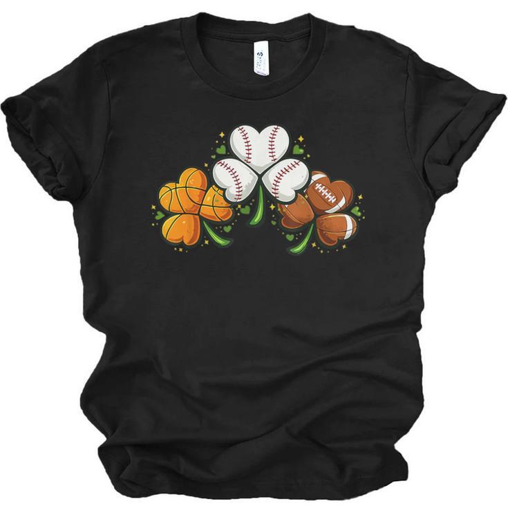 Shamrock Baseball Basketball Football St Patricks Day Unisex Jersey T-Shirt