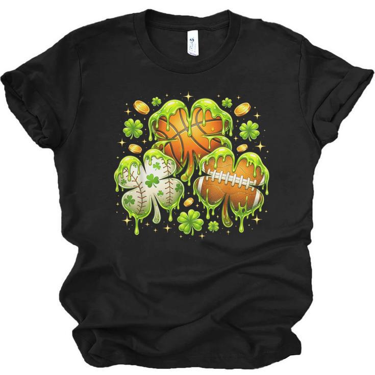 Shamrock Basketball Baseball Drip St Patrick's Day Boys Men Unisex Jersey T-Shirt
