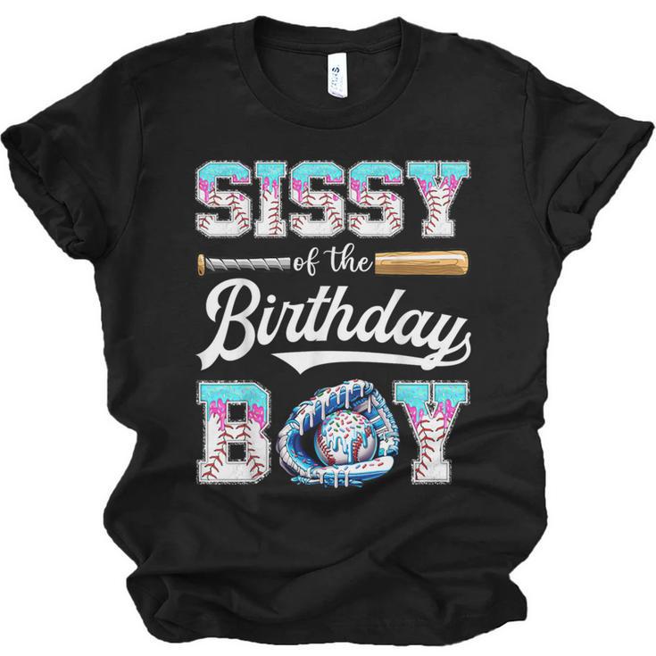 Sissy Of The Birthday Boy Baseball Ice Cream Drip Matching Unisex Jersey T-Shirt