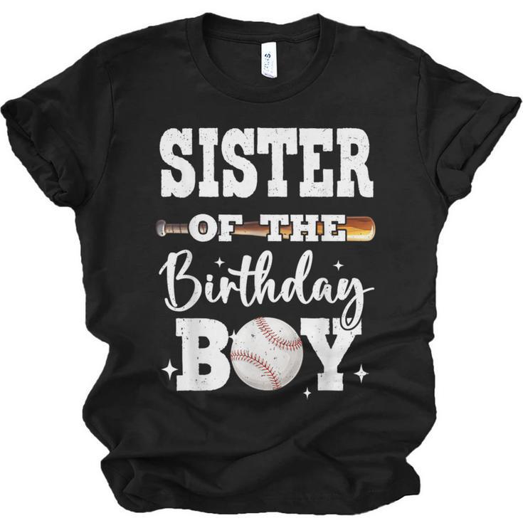 Sister Of The Birthday Boy Baseball Bday Family Unisex Jersey T-Shirt