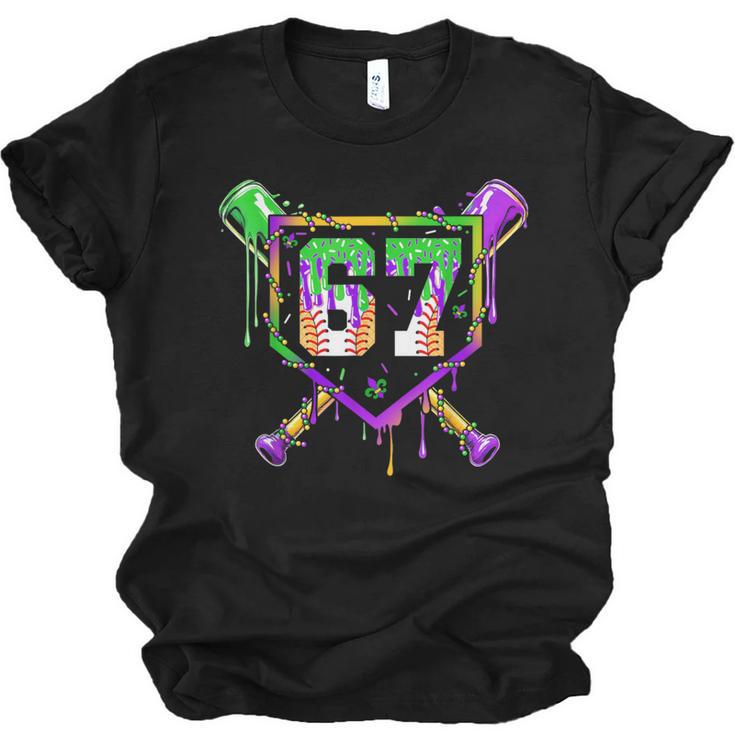 Six Seven Mardi Gras Baseball Sports Party Unisex Jersey T-Shirt