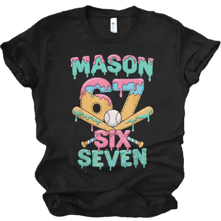Six Seven Meme Mason Ice Cream Drip Baseball Number 67 Unisex Jersey T-Shirt