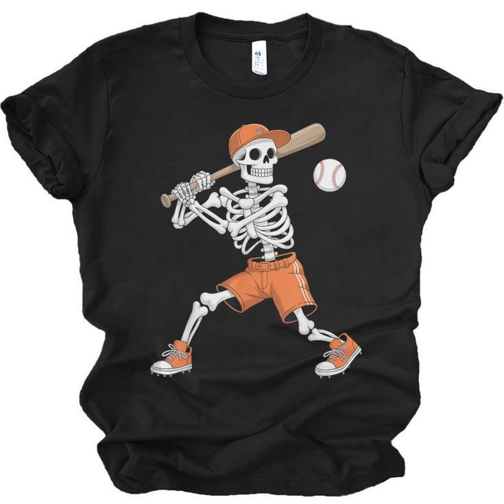 Skeleton Batting Baseball Halloween Unisex Jersey T-Shirt