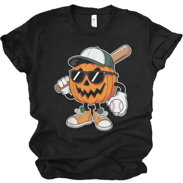 Spooky Jack O Lantern Baseball Halloween Costumes Boys Unisex Jersey T-Shirt