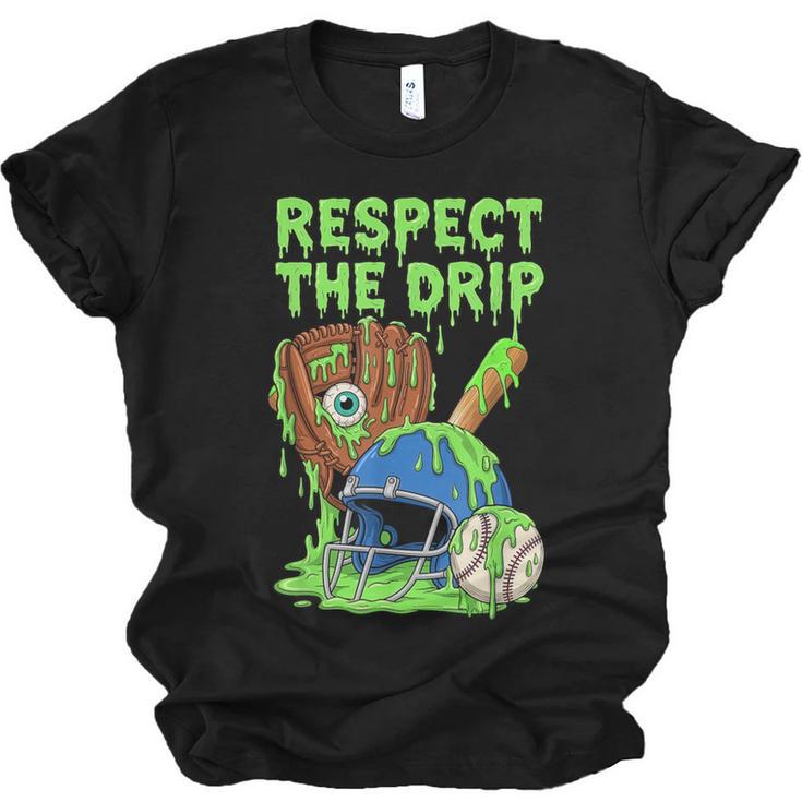 Spooky Zombie Respect The Drip Baseball Halloween Unisex Jersey T-Shirt