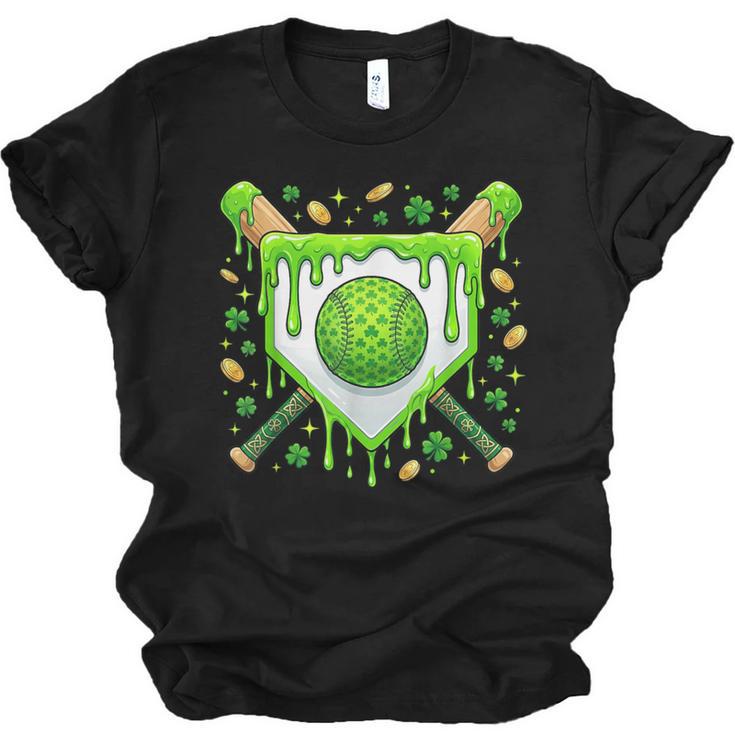 St Patrick Day Baseball Drip Ice Cream Boys Men Unisex Jersey T-Shirt