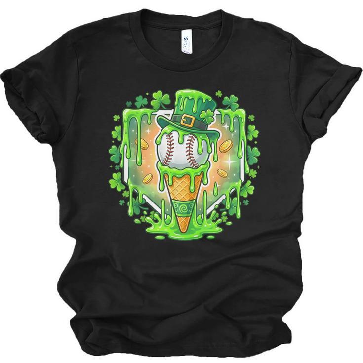 St Patrick Day Baseball Drip Ice Cream Baseball Home Plate Unisex Jersey T-Shirt