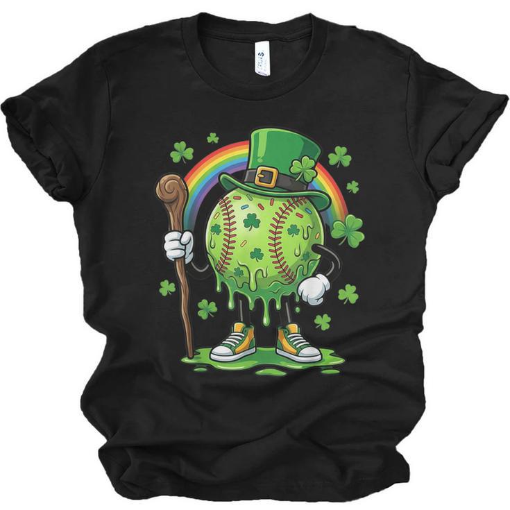 St Patricks Day Baseball Leprechaun Rainbow Green Baseball Unisex Jersey T-Shirt