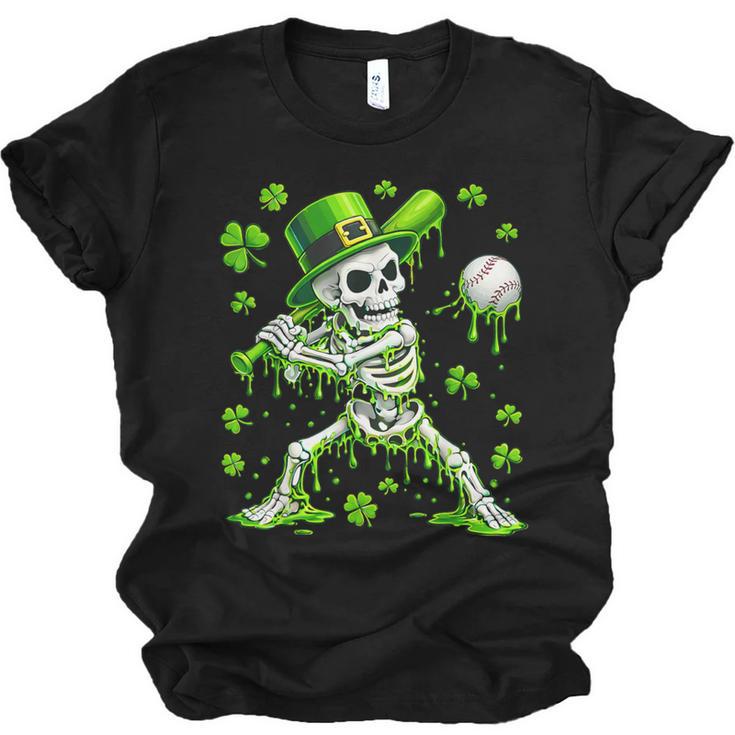 St Patricks Day Baseball Skeleton Irish Leprechaun Hat Boys Unisex Jersey T-Shirt
