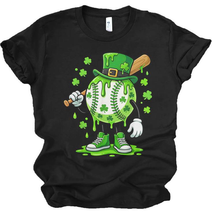St Patricks Day Shamrock Baseball Drip Icecream Irish Boys Unisex Jersey T-Shirt