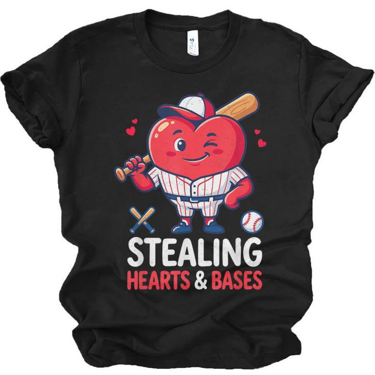 Stealing Hearts And Bases Baseball Player Valentine's Day Unisex Jersey T-Shirt