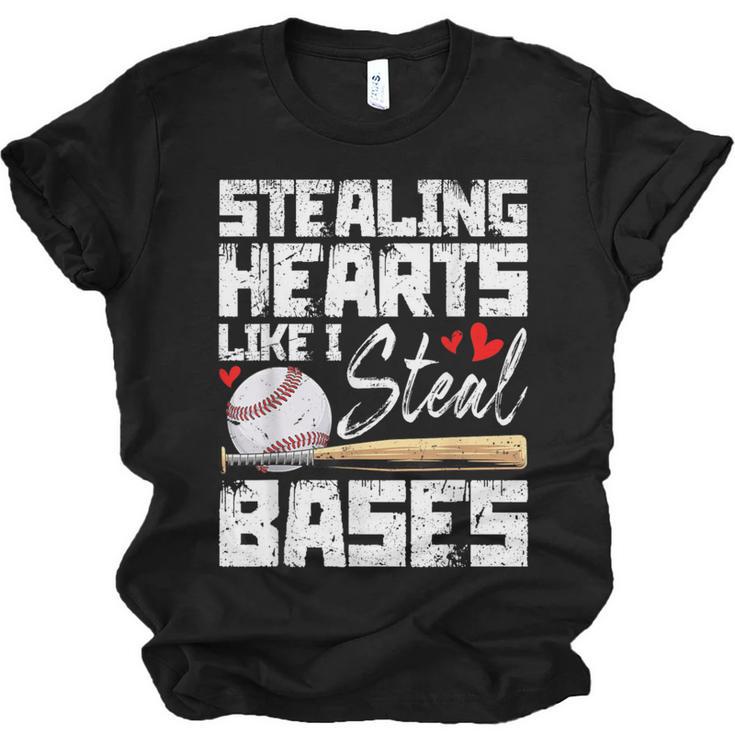 Stealing Hearts Like I Steal Bases Baseball Valentines Unisex Jersey T-Shirt