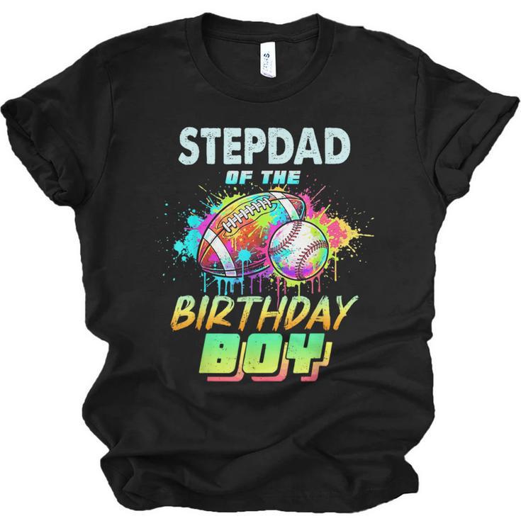 Stepdad Of The Birthday Boy Baseball Football Colorful Unisex Jersey T-Shirt
