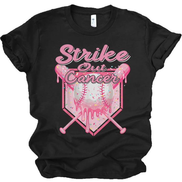 Strike Out Breast Cancer Baseball Drip For Boys Youth Unisex Jersey T-Shirt